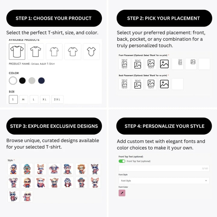how-to-design-custom-Patriotic-Cute-Animals-t-shirt-personalization-options-artfulane