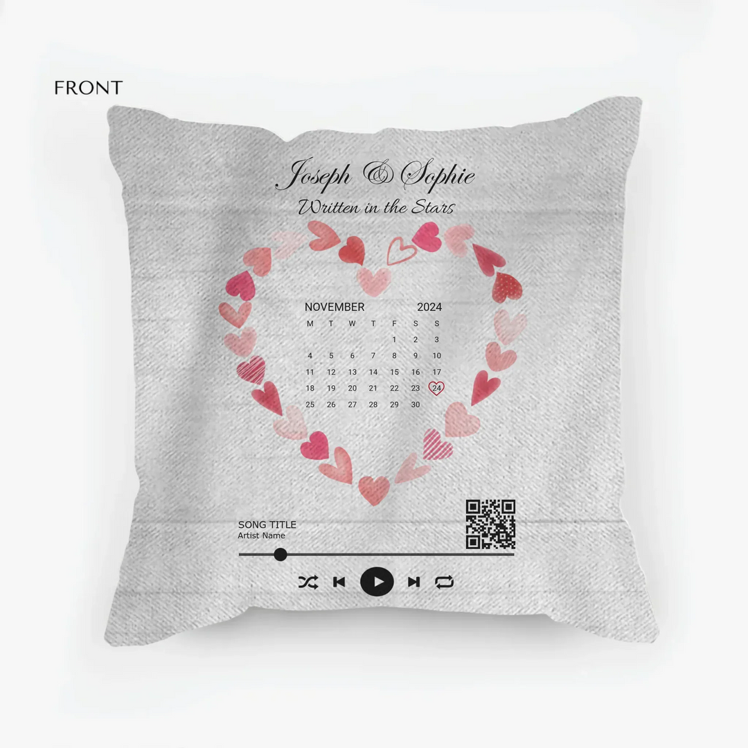 Custom Pillows | Song QR & Calendar Date - ART-PIL550.5