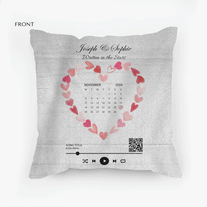 Custom Pillows | Song QR & Calendar Date - ART-PIL550.5