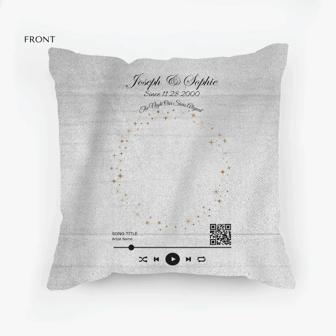 Custom Pillows | Song QR Code & Star Map - ART-PIL550