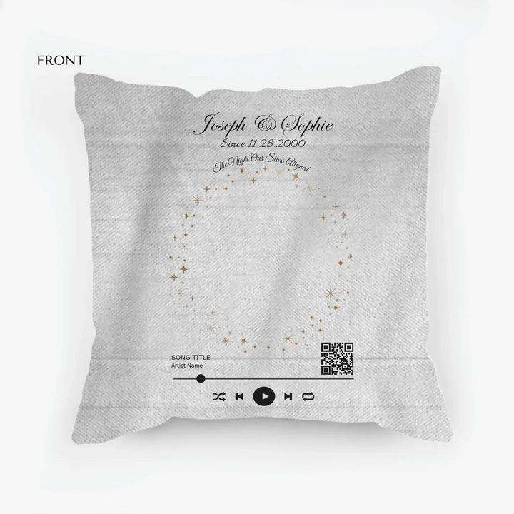 Custom Pillows | Song QR Code & Star Map - ART-PIL550