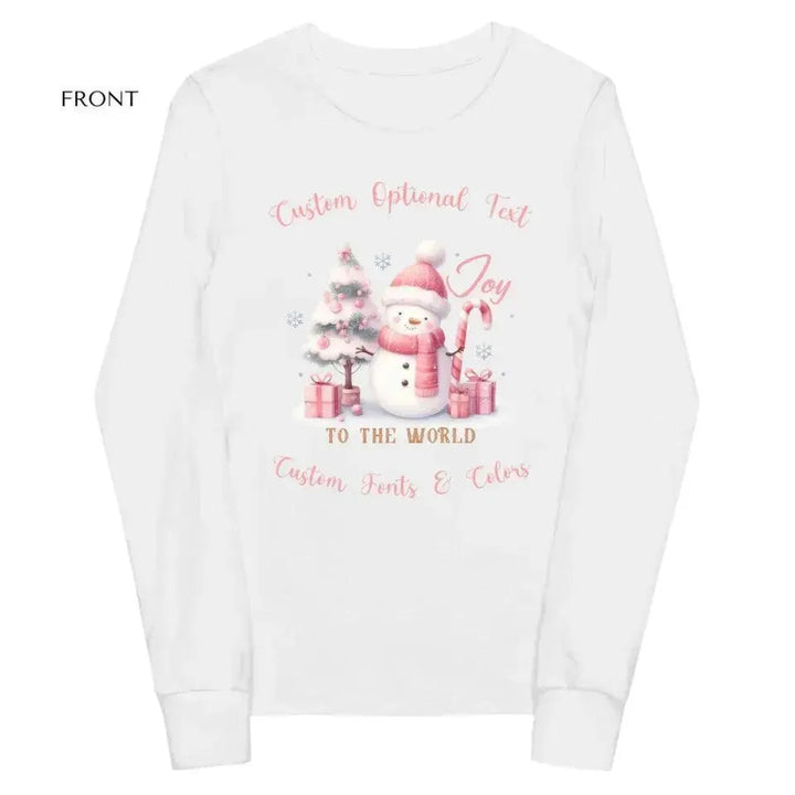 Custom Pink Christmas Long Sleeve T-Shirt - ARTFULANE