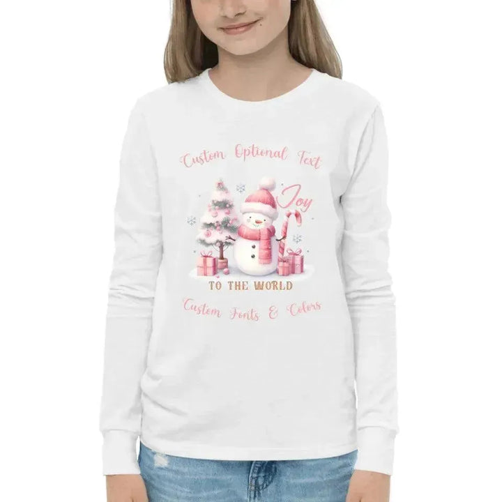 Custom Pink Christmas Long Sleeve T-Shirt - ARTFULANE