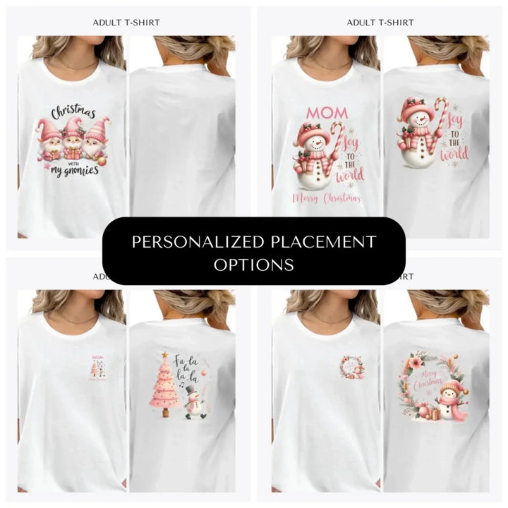 Pink-Christmas-custom-adult-t-shirt-design-placement-front-back-pocket-artfulane