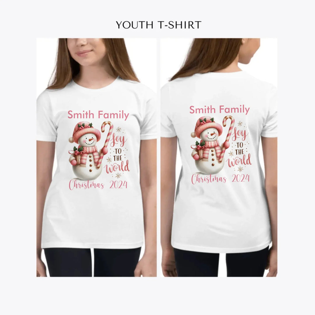 Pink-Christmas-custom-youth-girl-t-shirt-artfulane