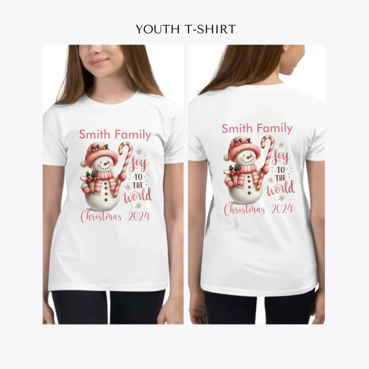 Pink-Christmas-custom-youth-girl-t-shirt-artfulane