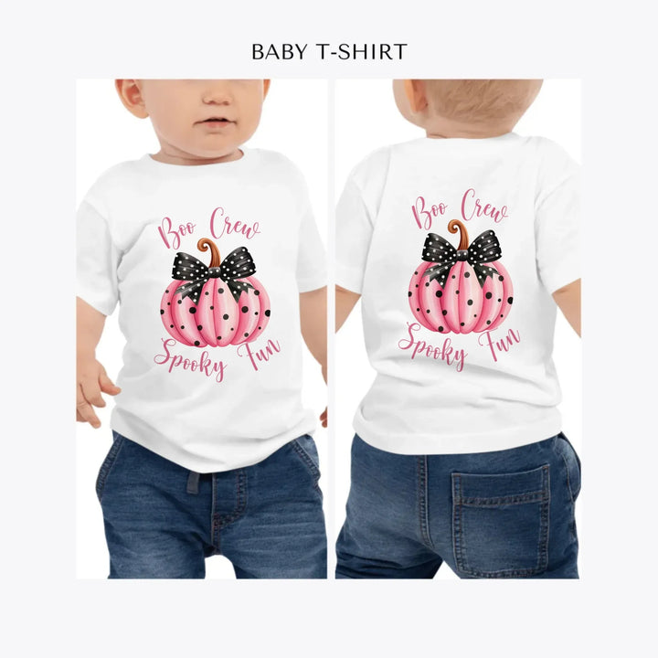 Pink-Halloween-Coquette-Bow-personalized-baby-t-shirt-artfulane
