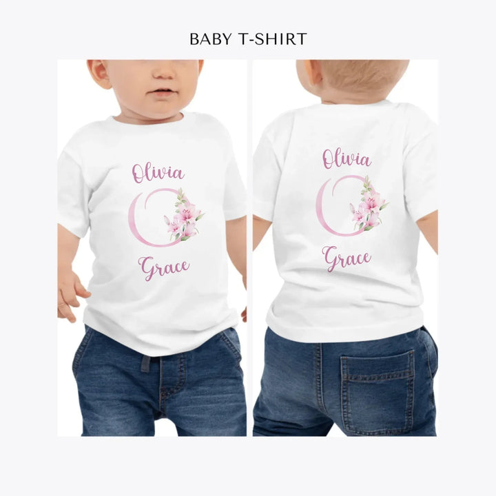 Pink-Lily-Initial-personalized-baby-t-shirt-artfulane