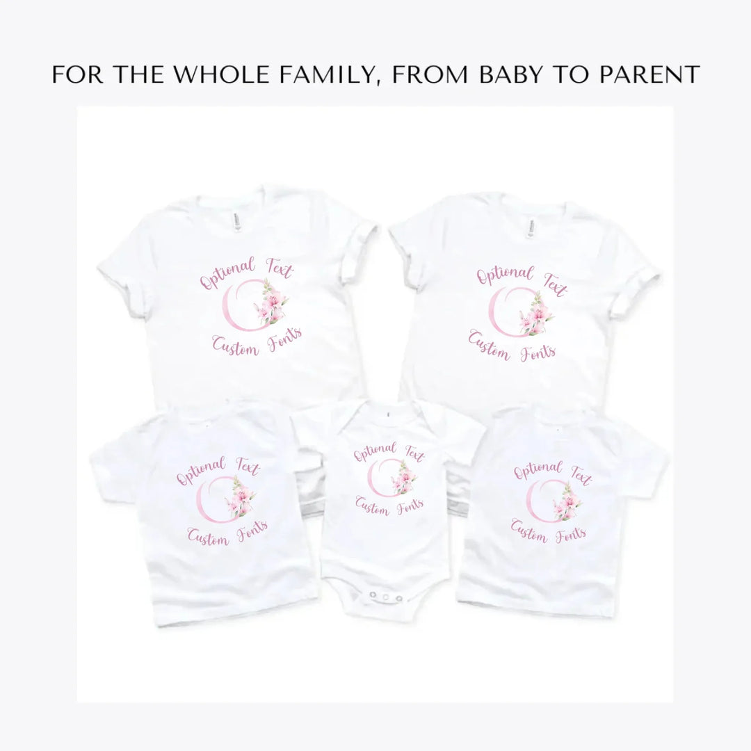 Pink-Lily-Initial-custom-t-shirts-adult-youth-toddler-baby-sizes-artfulane