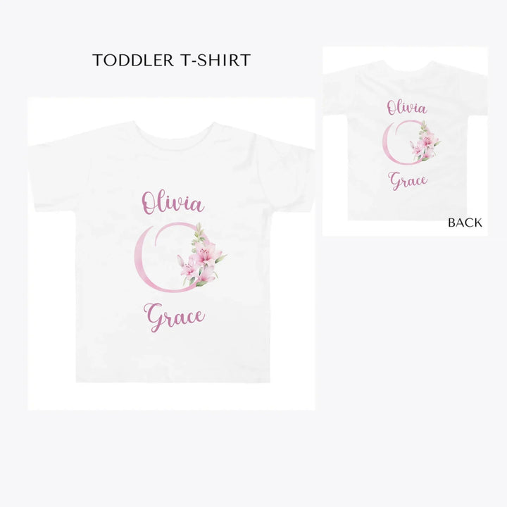 Pink-Lily-Initial-toddler-custom-t-shirt-artfulane