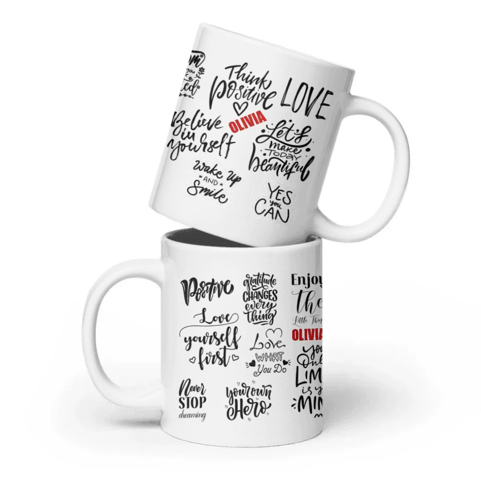 Custom Positive Mindset Motivational Mug - ARTFULANE