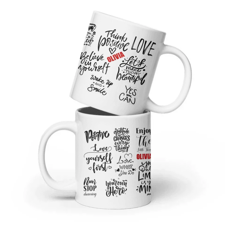 Custom Positive Mindset Motivational Mug - ARTFULANE