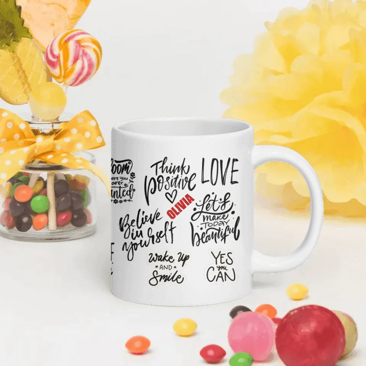 Custom Positive Mindset Motivational Mug - ARTFULANE