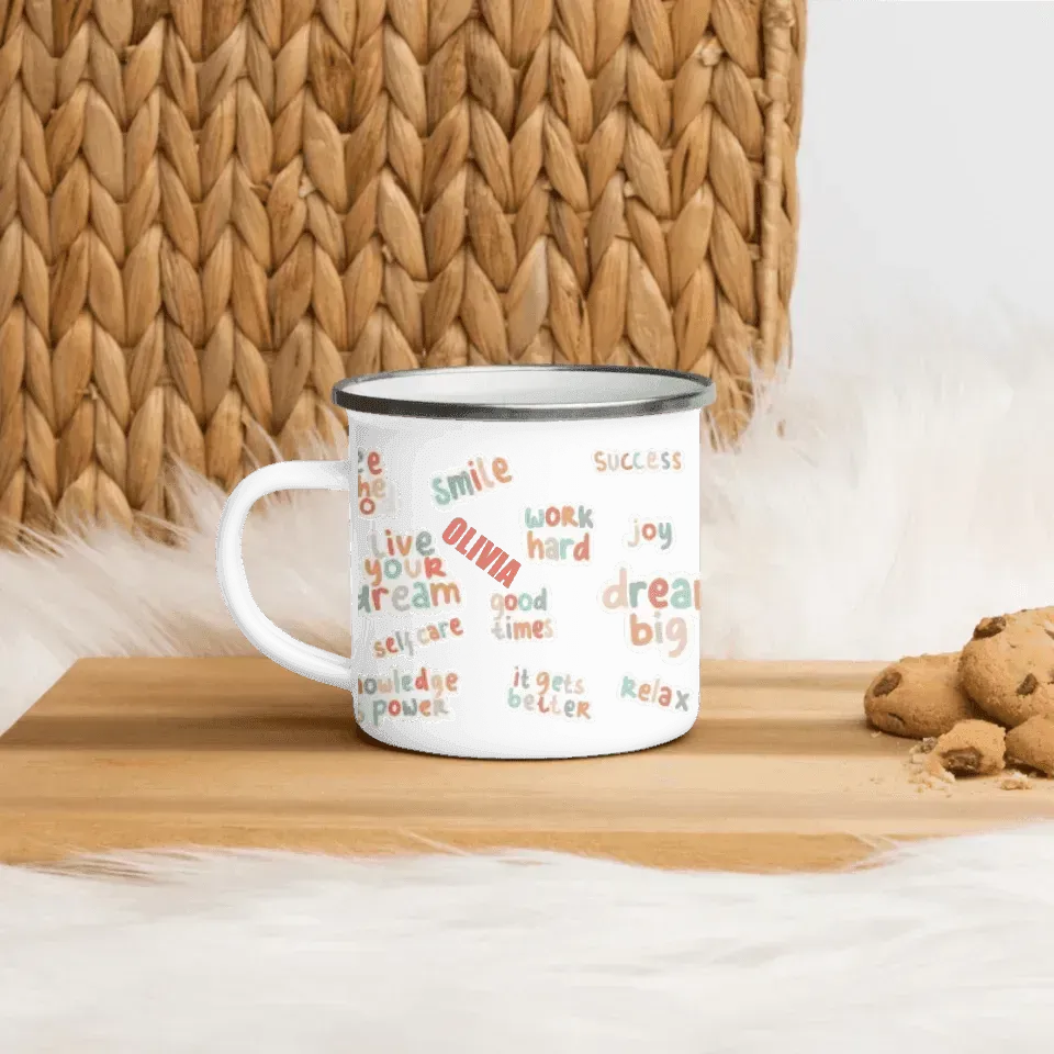 Custom Positive Vibes Stickers Mug - ARTFULANE