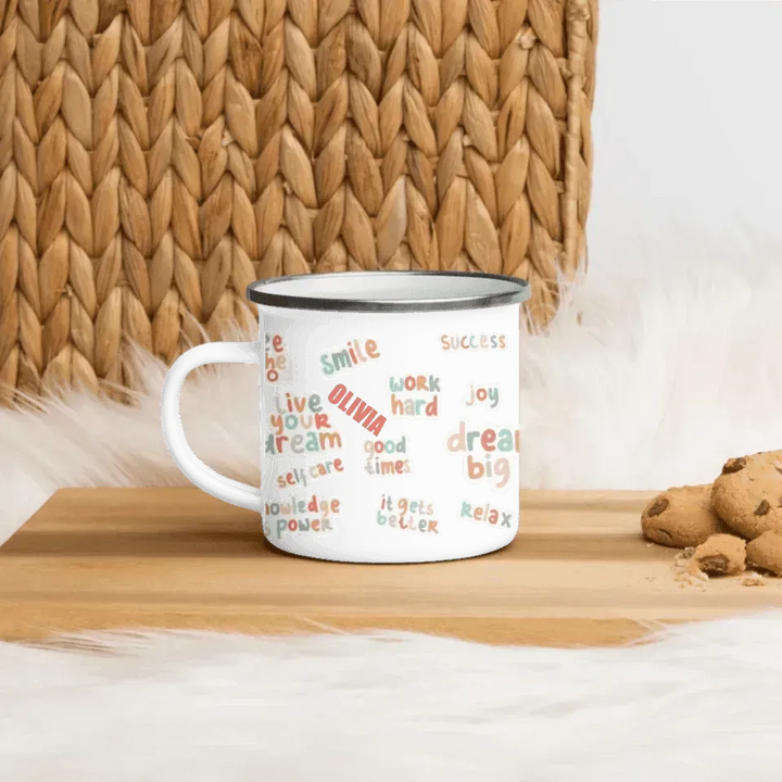 Custom Positive Vibes Stickers Mug - ARTFULANE
