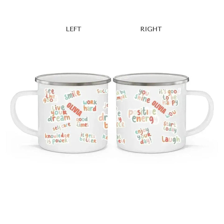 Custom Positive Vibes Stickers Mug - ARTFULANE