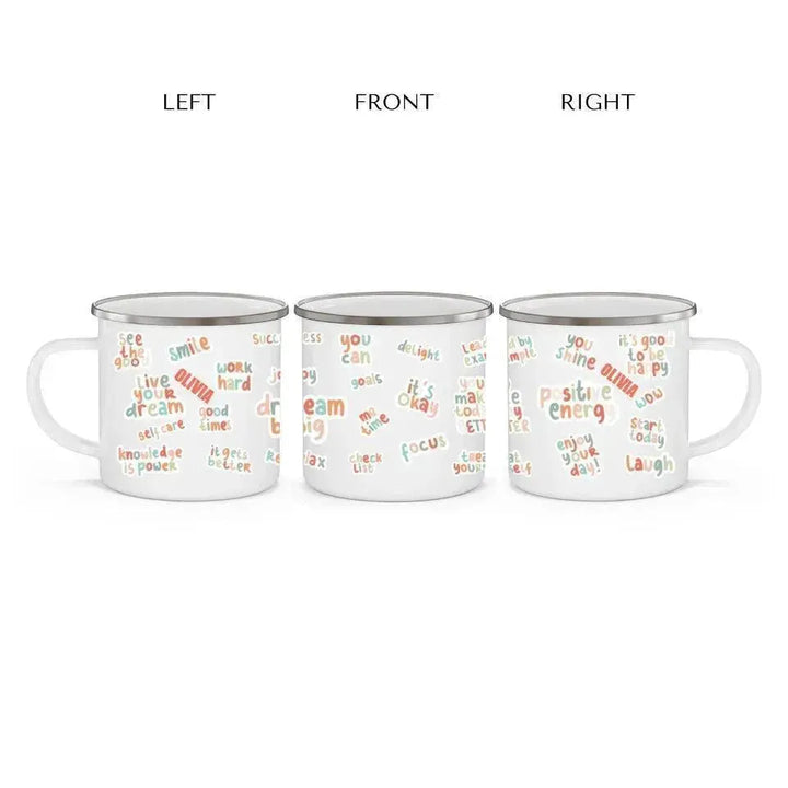 Custom Positive Vibes Stickers Mug - ARTFULANE