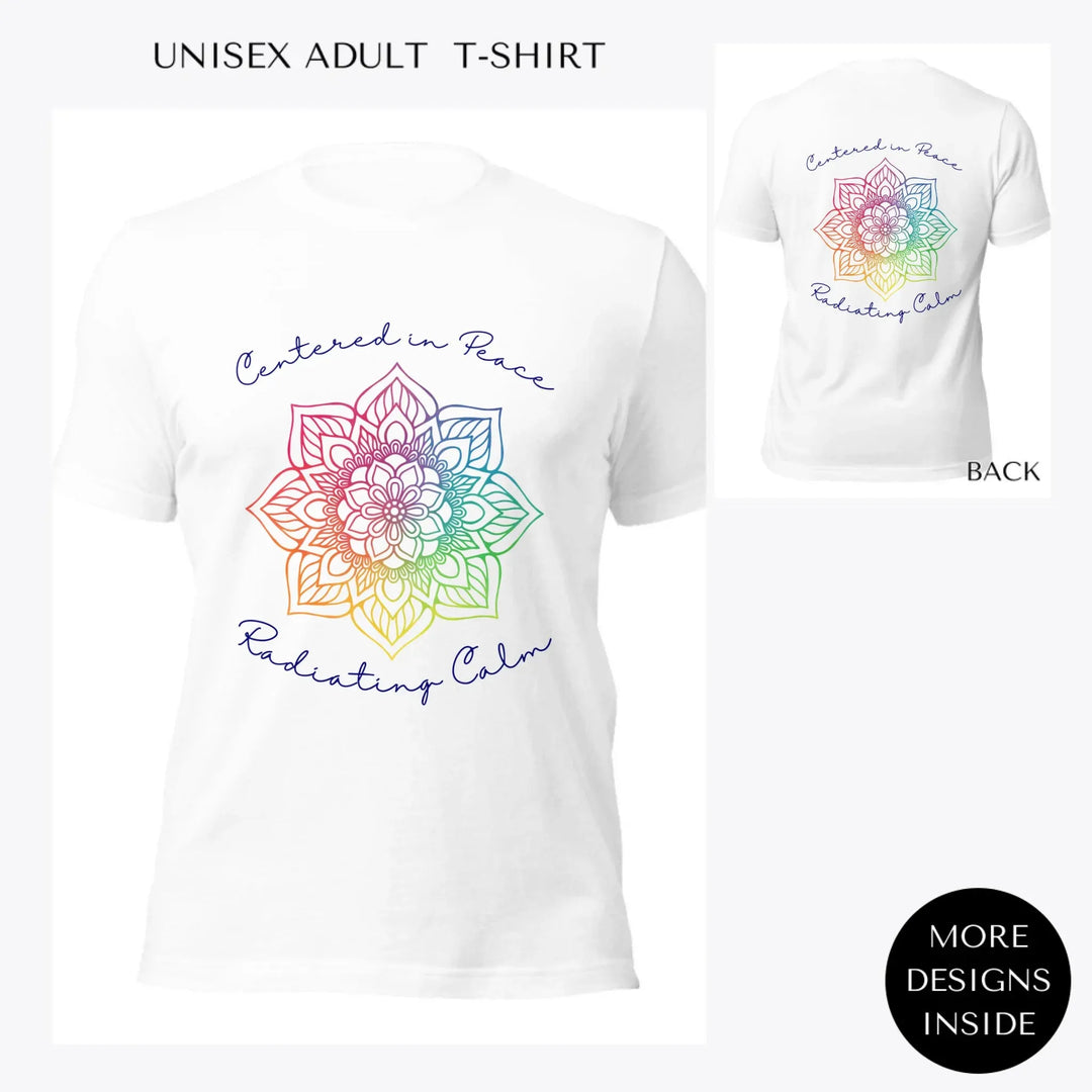 Rainbow-and-Gold-Mandala-custom-women-unisex-adult-t-shirt-artfulane