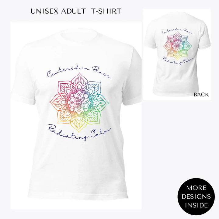 Rainbow-and-Gold-Mandala-custom-women-unisex-adult-t-shirt-artfulane