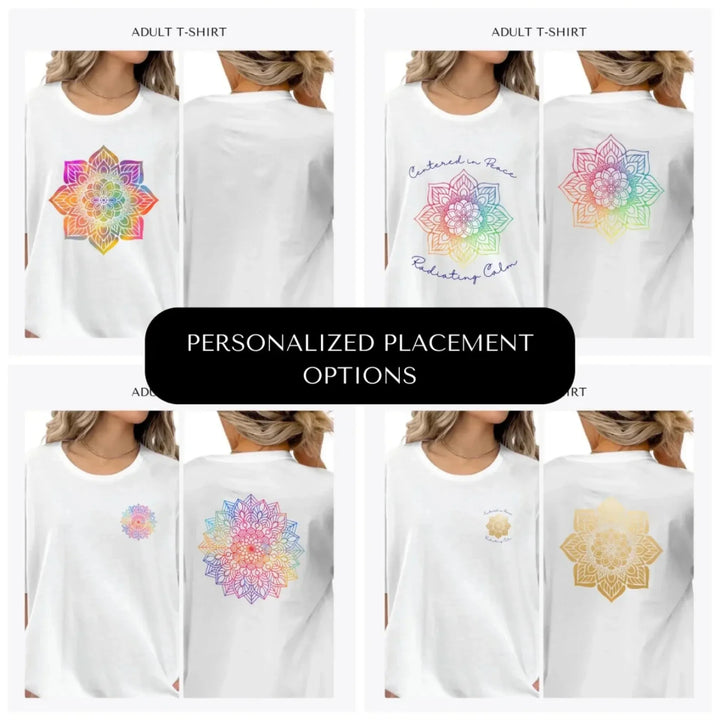 Rainbow-and-Gold-Mandala-custom-adult-t-shirt-design-placement-front-back-pocket-artfulane