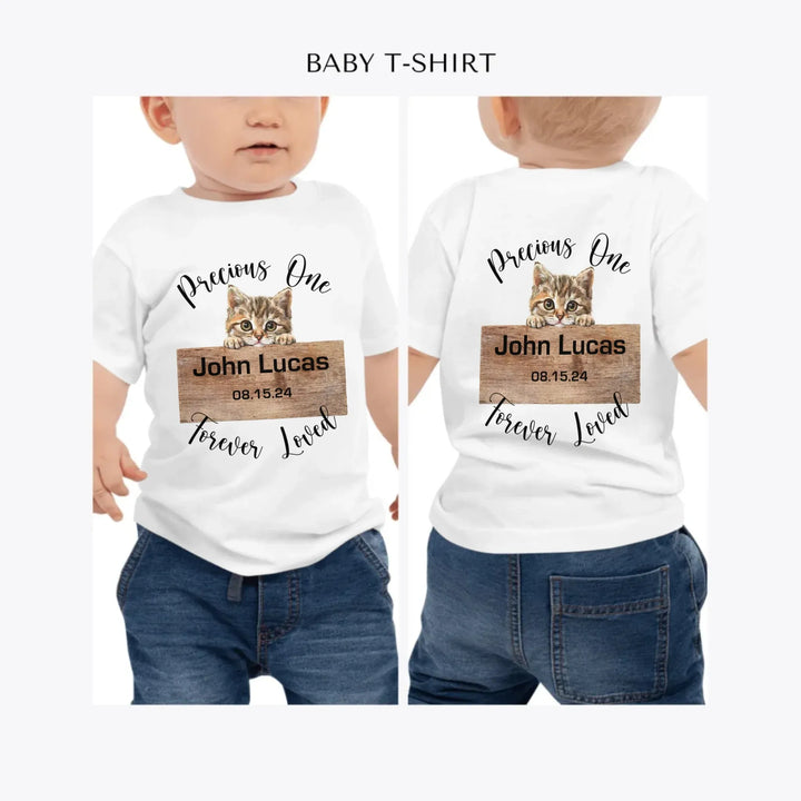 Realistic-Cat-Breed-Peeking-personalized-baby-t-shirt-artfulane