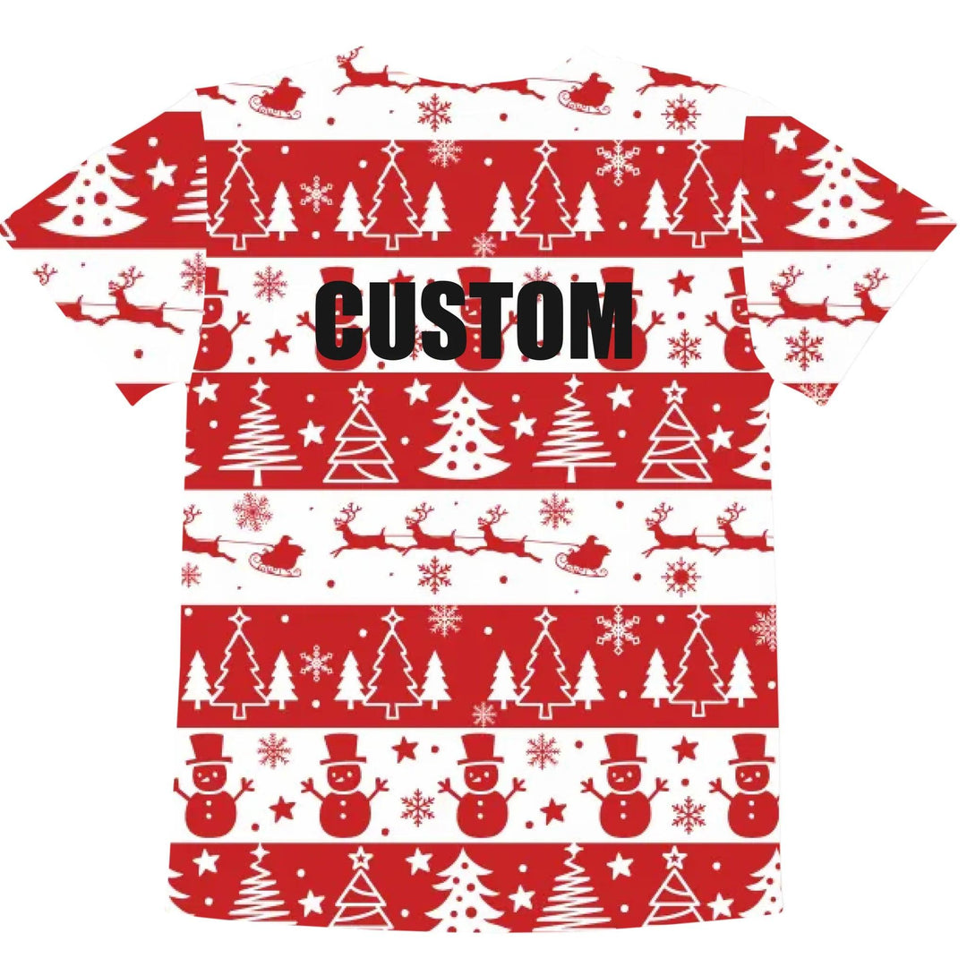 Custom Red Christmas T-Shirt - ARTFULANE
