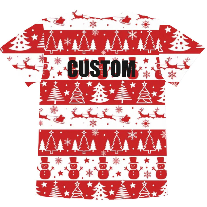 Custom Red Christmas T-Shirt - ARTFULANE