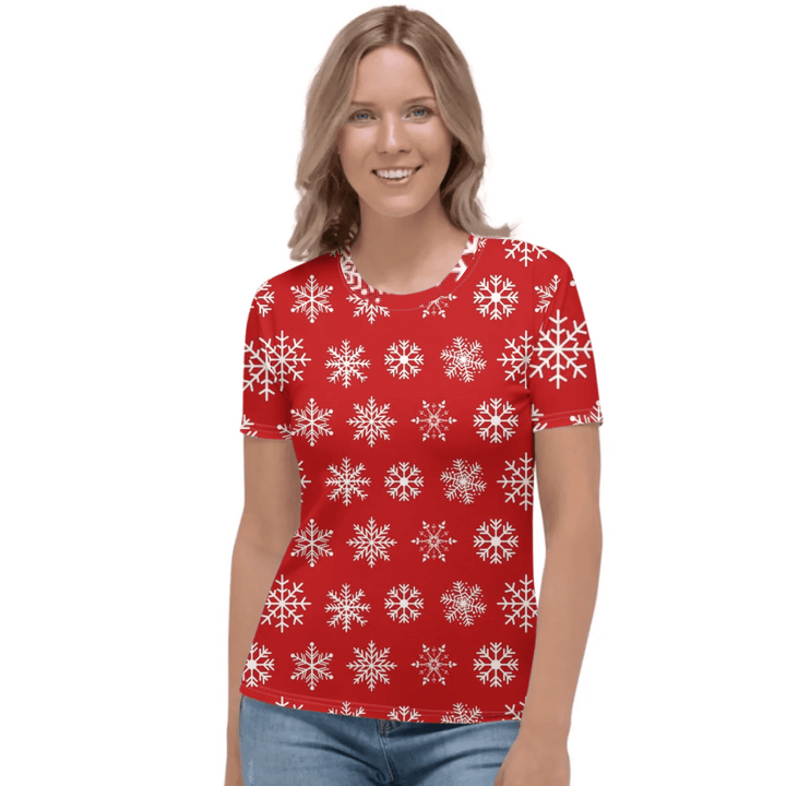 Custom Red Christmas T-Shirt - ARTFULANE