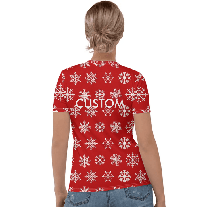 Custom Red Christmas T-Shirt - ARTFULANE