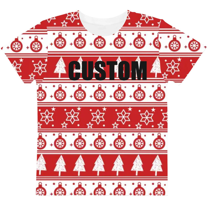 Custom Red Christmas T-Shirt - ARTFULANE