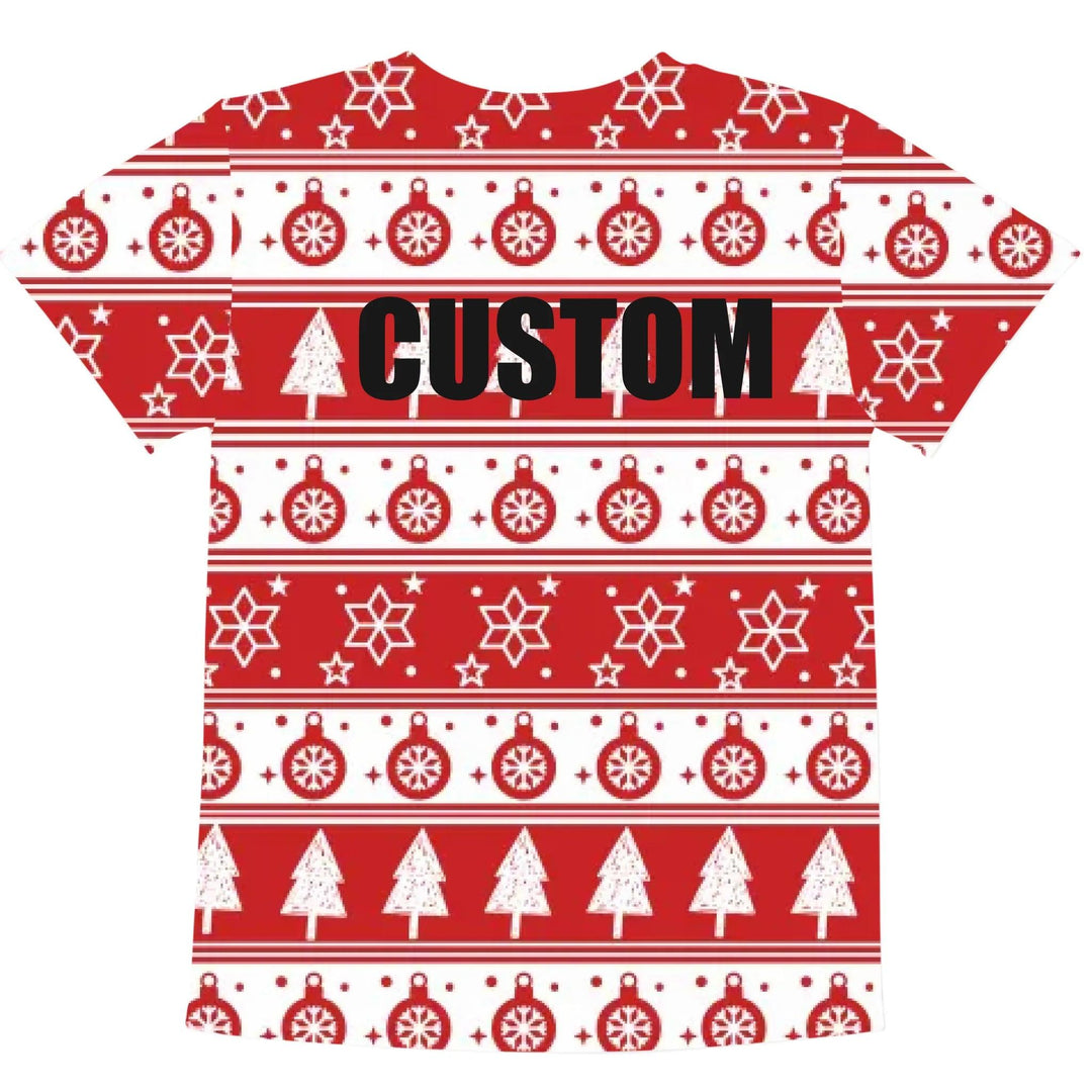 Custom Red Christmas T-Shirt - ARTFULANE