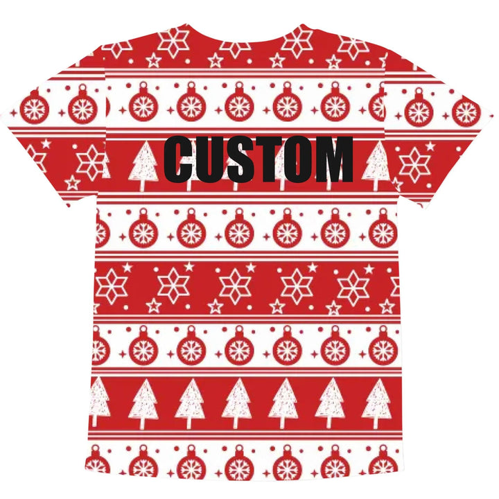 Custom Red Christmas T-Shirt - ARTFULANE
