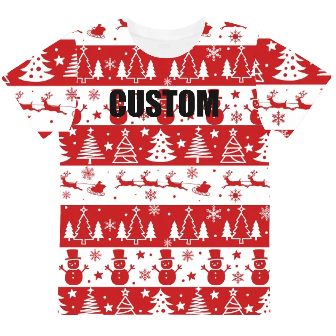 Custom Red Christmas T-Shirt - ARTFULANE