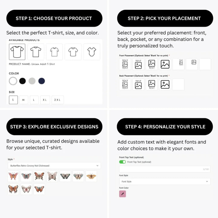 how-to-design-custom-Retro-Groovy-Butterflies-t-shirt-personalization-options-artfulane