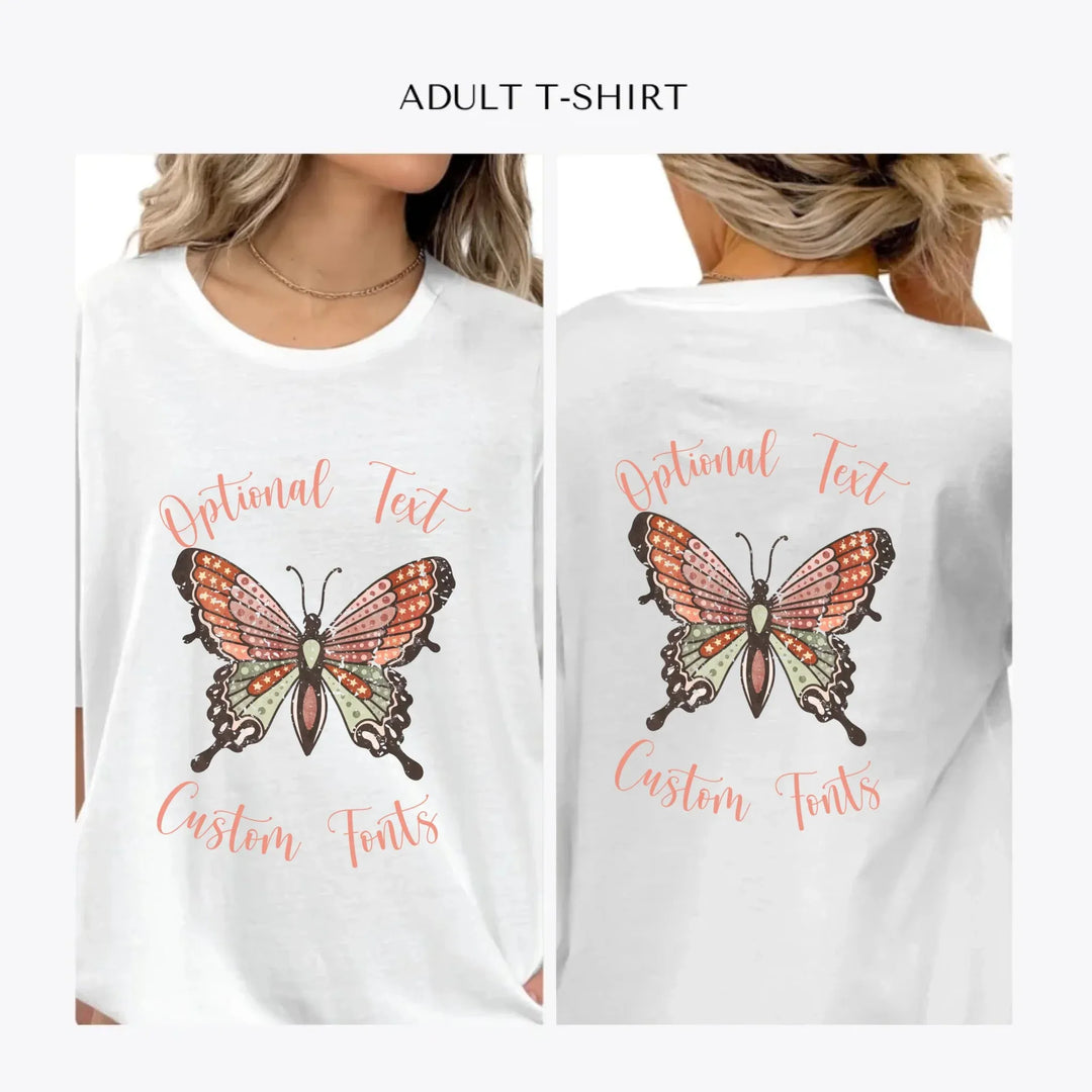 Retro-Groovy-Butterflies-personalized-women-unisex-adult-t-shirt-artfulane