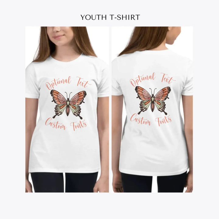 Retro-Groovy-Butterflies-custom-youth-girl-t-shirt-artfulane