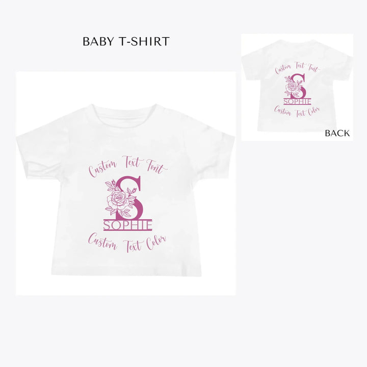 Rose-Split-Letter-Monogram-custom-baby-t-shirt-artfulane