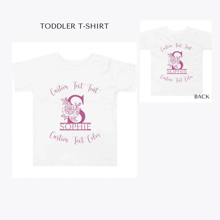 Rose-Split-Letter-Monogram-toddler-custom-t-shirt-artfulane