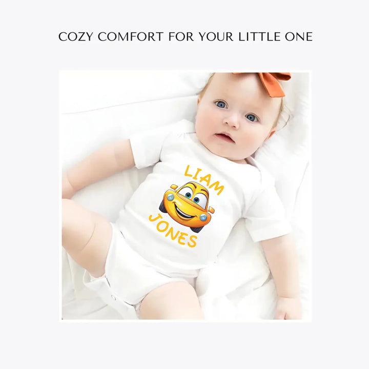 Smiling-Cars-custom-baby-bodysuit-artfulane