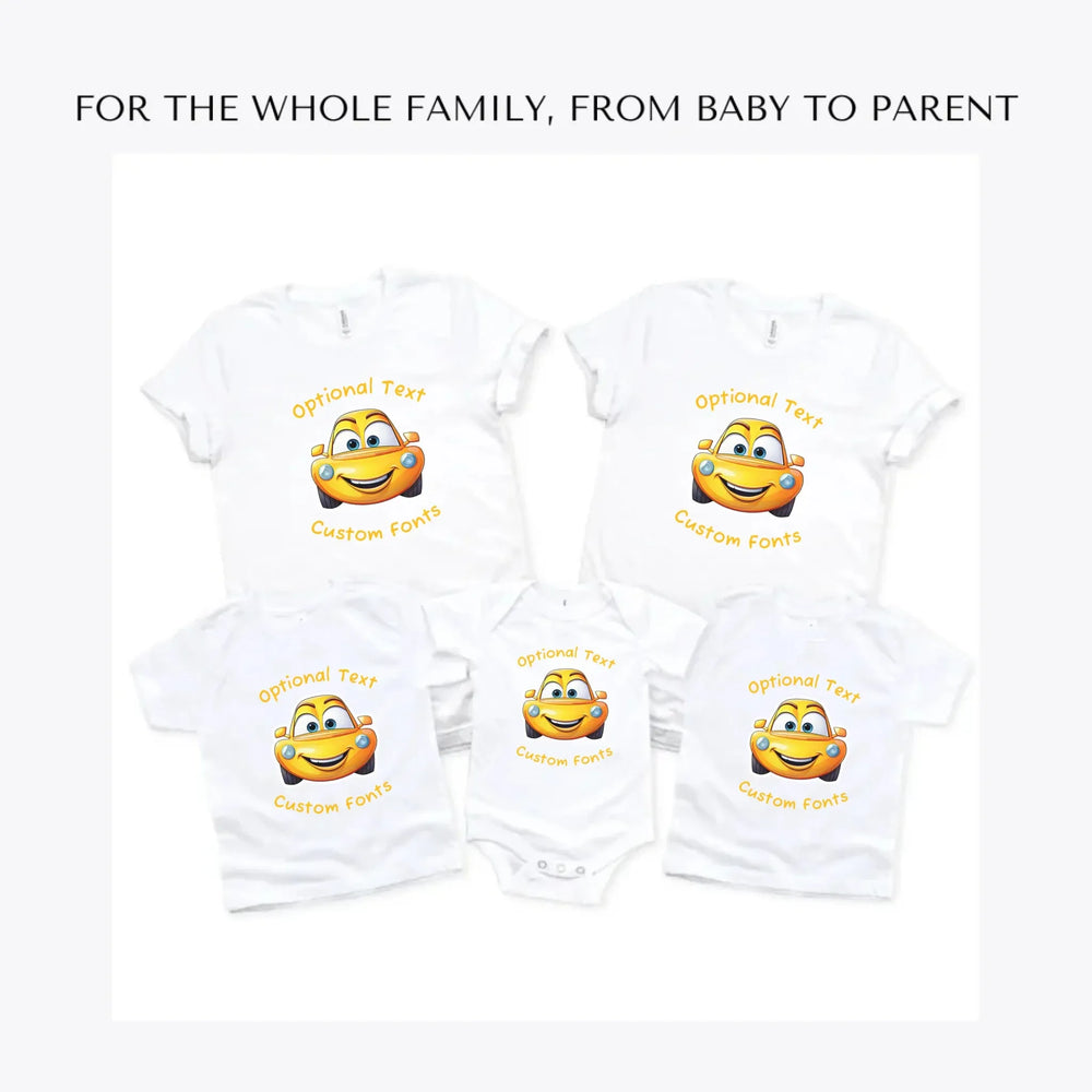 Smiling-Cars-custom-t-shirts-adult-youth-toddler-baby-sizes-artfulane