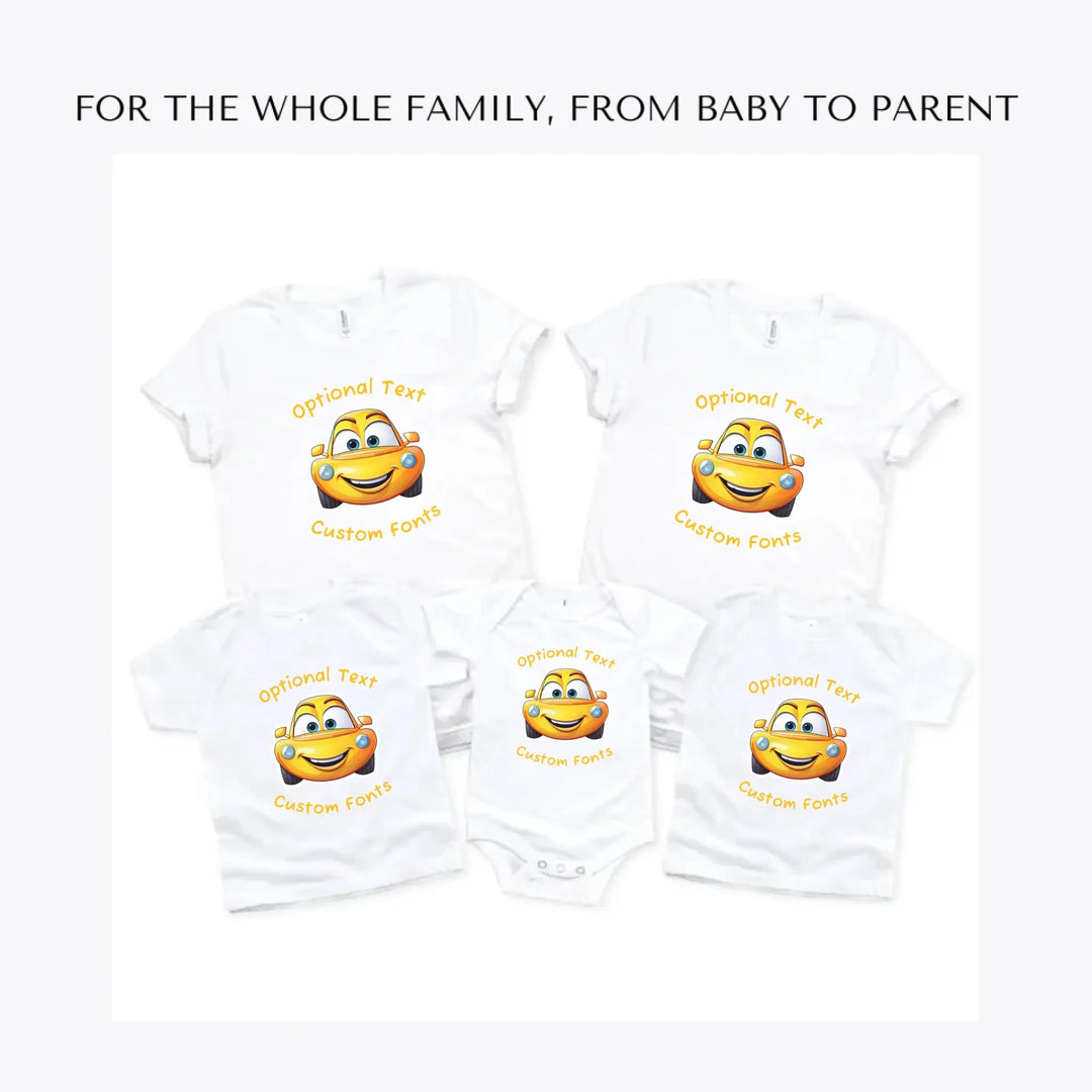 Smiling-Cars-custom-t-shirts-adult-youth-toddler-baby-sizes-artfulane