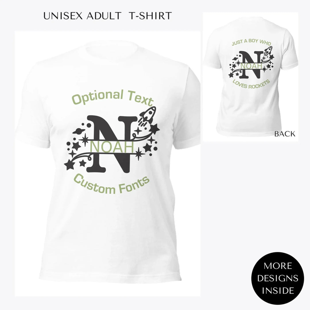 Space-Rocket-Monogram-custom-women-unisex-adult-t-shirt-artfulane