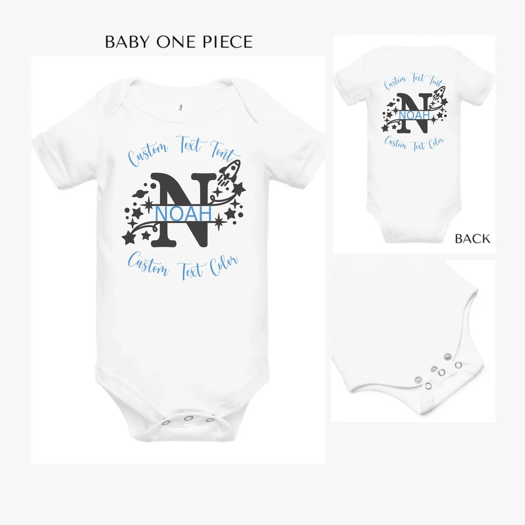 Space-Rocket-Monogram-custom-baby-onesie-artfulane