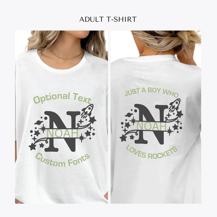 Space-Rocket-Monogram-personalized-women-unisex-adult-t-shirt-artfulane