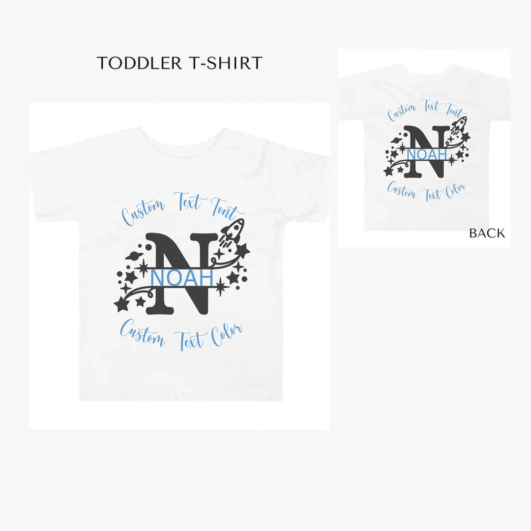 Space-Rocket-Monogram-toddler-custom-t-shirt-artfulane