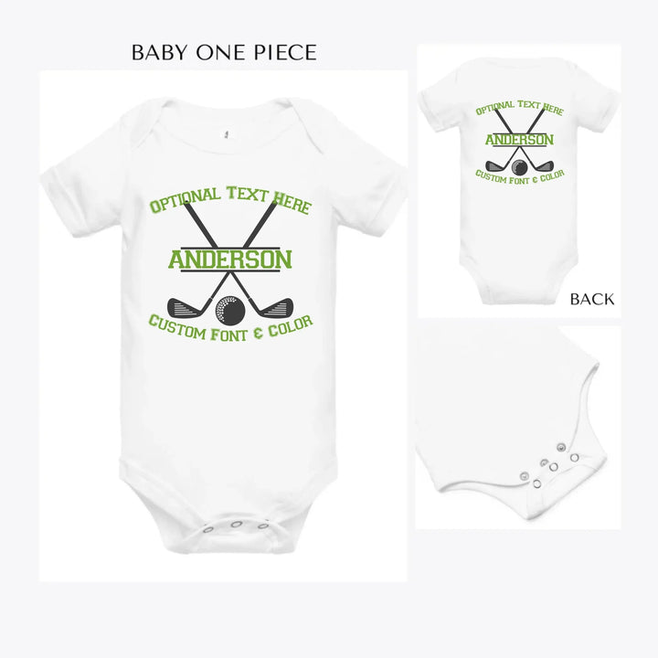 Golf-Monogram-custom-baby-onesie-artfulane