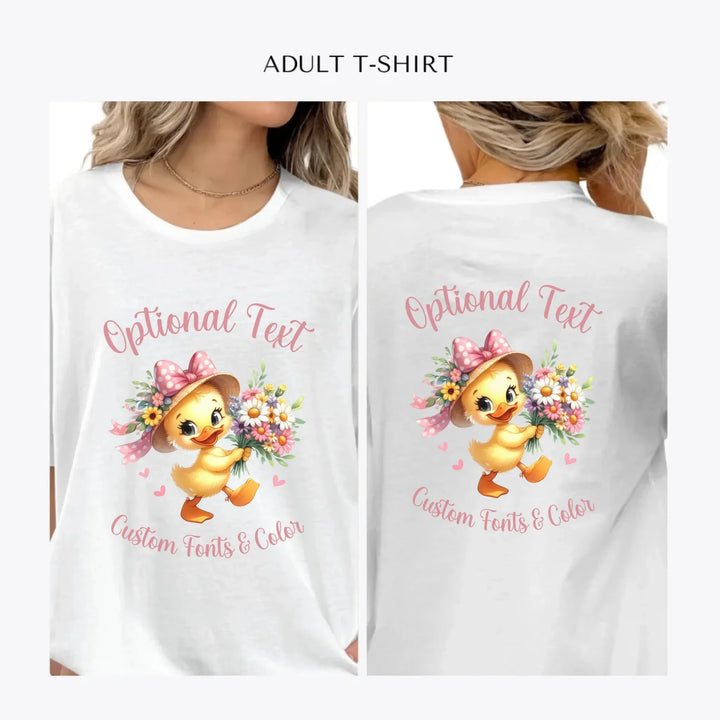 Spring-Ducks-personalized-women-unisex-adult-t-shirt-artfulane