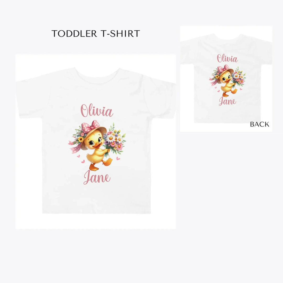 Spring-Ducks-toddler-custom-t-shirt-artfulane