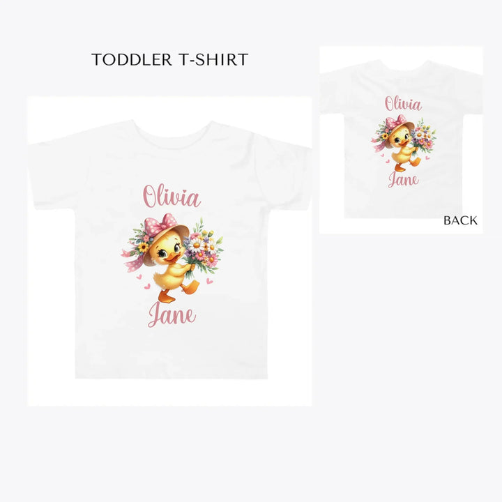 Spring-Ducks-toddler-custom-t-shirt-artfulane