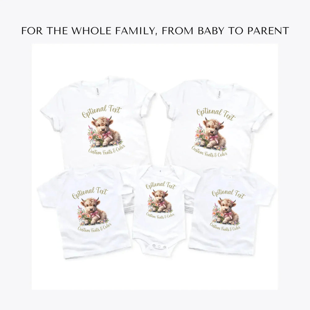 Spring-Floral-Highland-Cow-custom-t-shirts-adult-youth-toddler-baby-sizes-artfulane